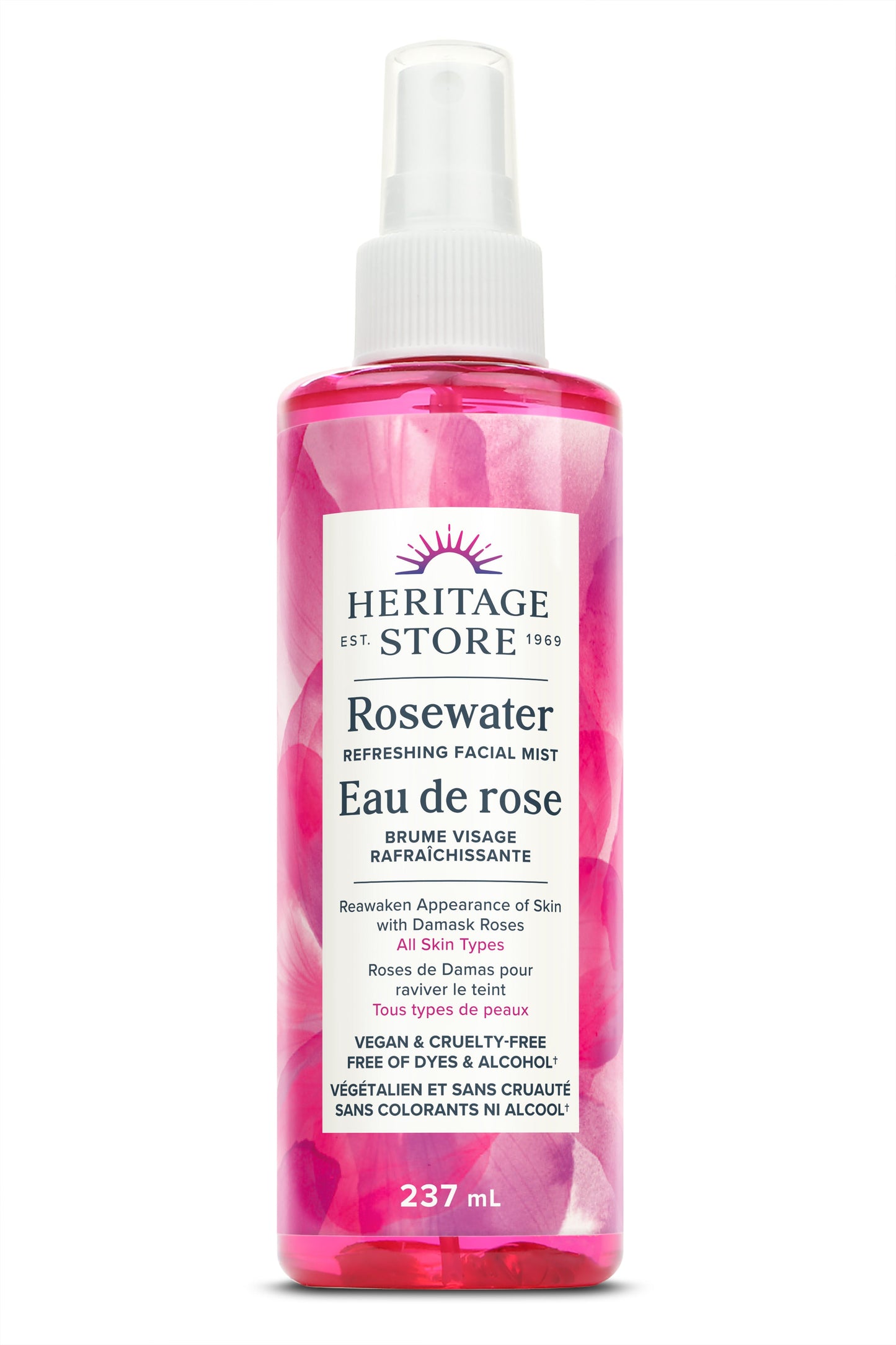 Heritage Products - Rosewater Facial Mist, 237 mL