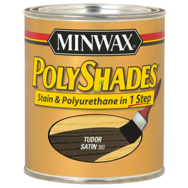 Minwax 61360 PolyShades Stain & Polyurethane Satin Finish, Tudor, 1 Qt