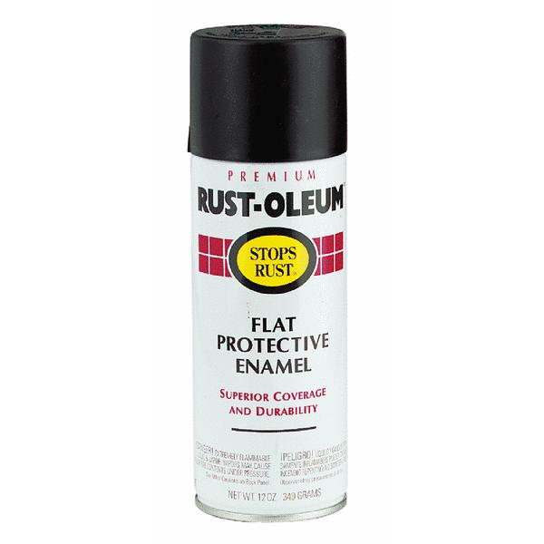 Rust-Oleum® 7776-830 Stops Rust® Protective Enamel Spray, 12 Oz, Flat Black