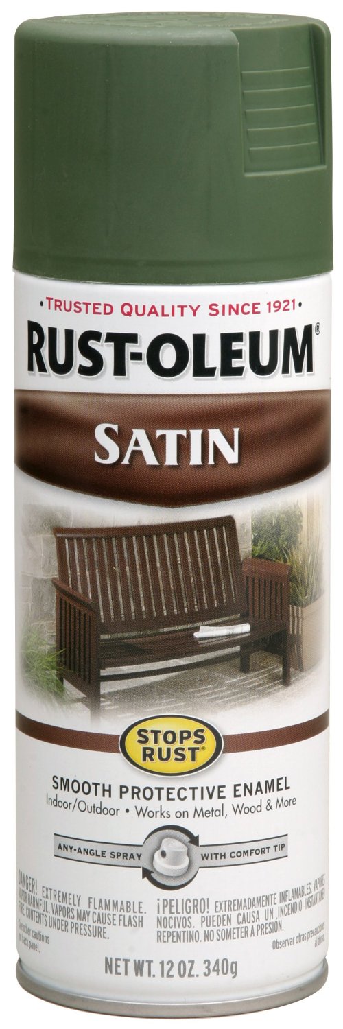 Rust-Oleum® 7737-830 Stops Rust® Satin Enamel Spray, 12 Oz, Spruce Green