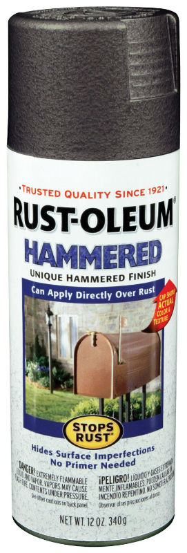 Rust-Oleum® 7218-830 Stops Rust® Hammered Spray Paint, 12 Oz, Dark Bronze