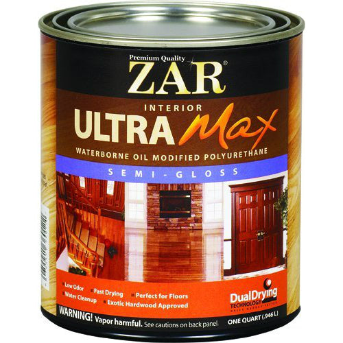 ZAR® 36112 Ultra Max Waterborne Oil Modified Polyurethane, Semi Gloss, 1 Qt