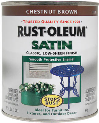 Rust-Oleum® Stops Rust® Satin Enamel Brush On Paint, 1 Qt, Chestnut Brown