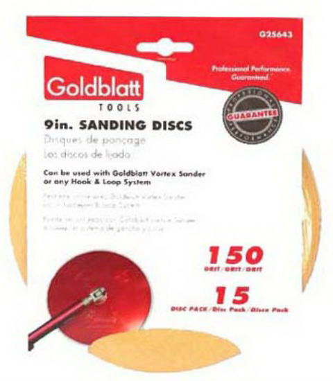Goldblatt® G25643 Radial Drywall Sanding Disks, 9", 150 Grit, 15-Pack