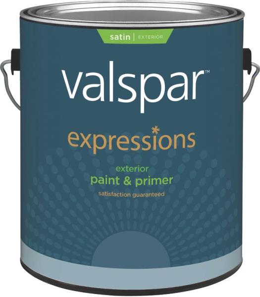 Valspar 17142 Expressions Exterior Latex Satin Paint, Pastel base, 1 Gallon