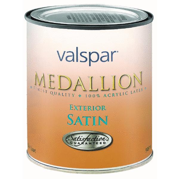 Valspar 027.0004100.005 Medallion Exterior Stain House & Trim Latex Paint, 1 Qt, White