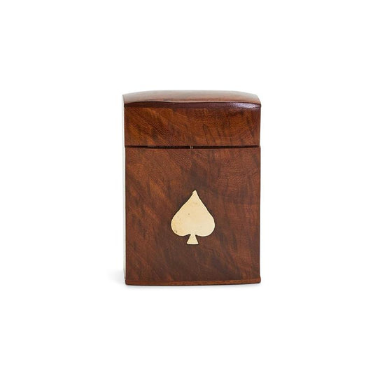 Wood Crafted Playing Card Set In Wooden Box