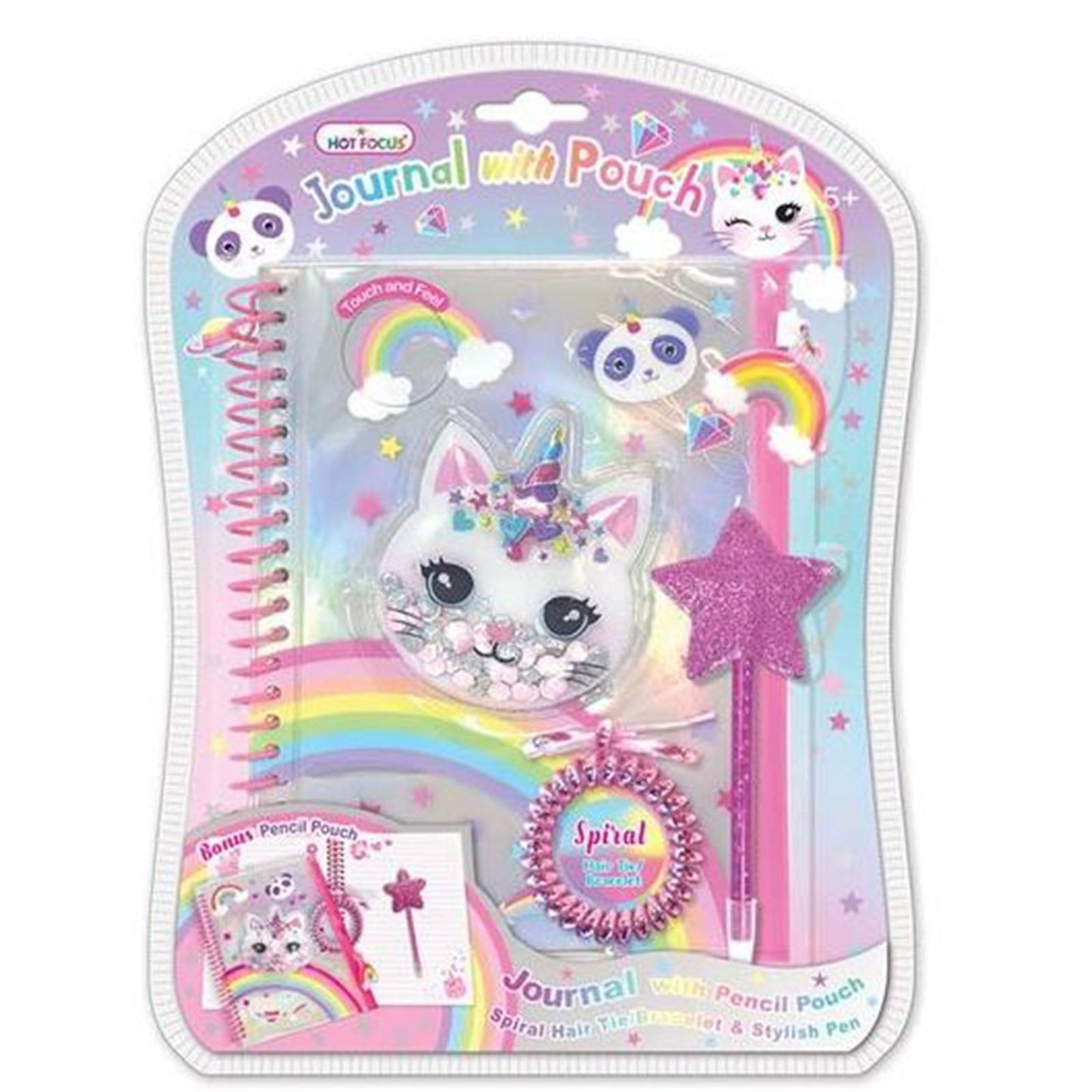 Hot Focus Caticorn Journal With Pouch Set
