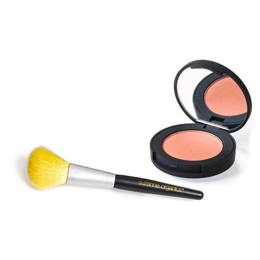 SUZANNE Organics Natural Coral Crush Blushing Powder plus Blush Brush
