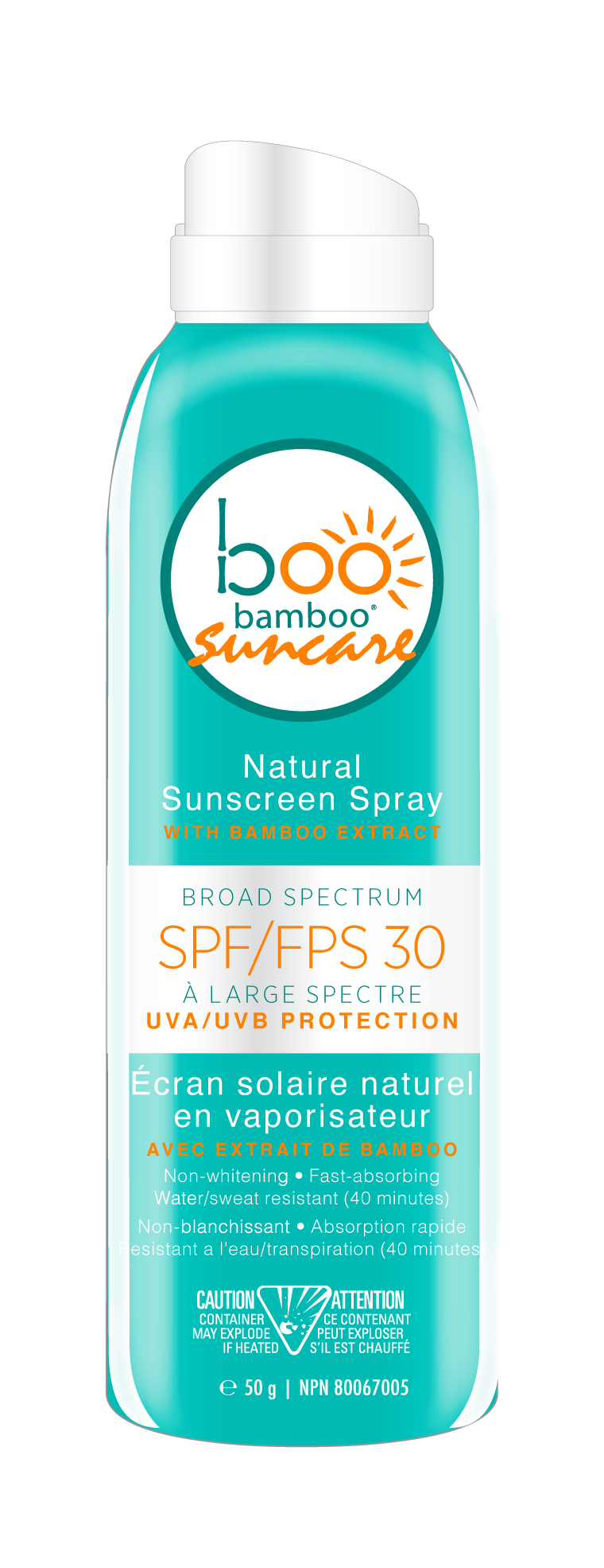 Boo Bamboo - SPF 30 Natural Sunscreen Mini Spray, 50 g