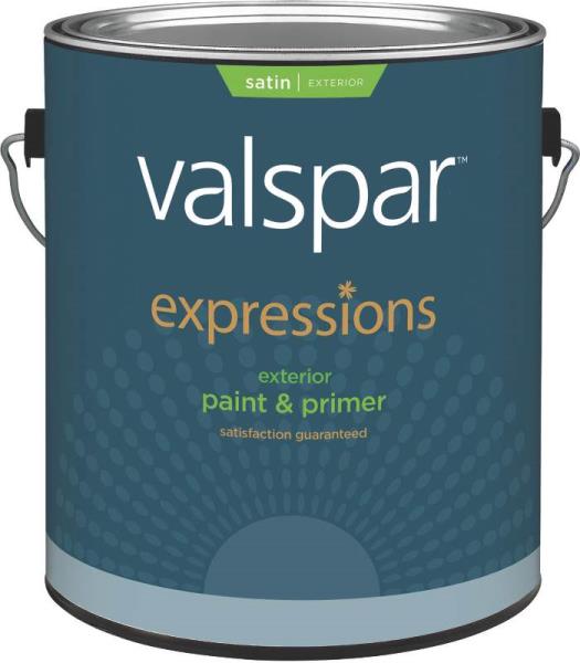 Valspar 17141 Expressions Exterior Latex Satin Paint, White, 1 Gallon