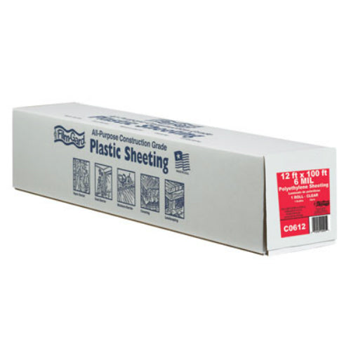 Film-Gard® 626044 Polyethylene Construction Sheeting, #C0612, 12' x 100', Clear