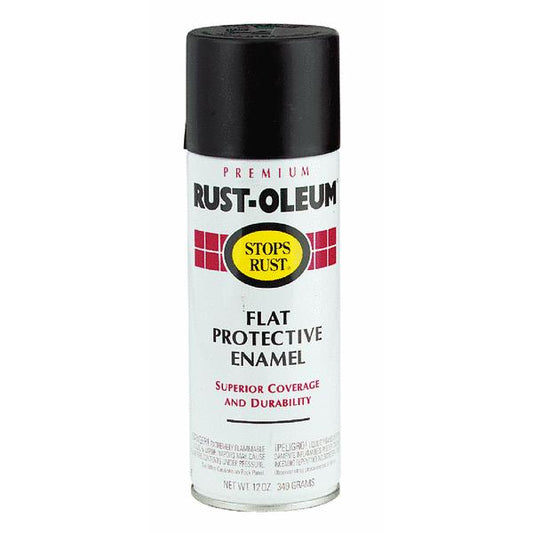 Rust-Oleum® 7776-830 Stops Rust® Protective Enamel Spray, 12 Oz, Flat Black