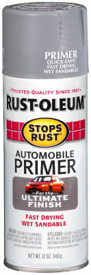 Rust-Oleum® Stops Rust® 2081-830 Automotive Primer Spray, 12 Oz, Light Gray