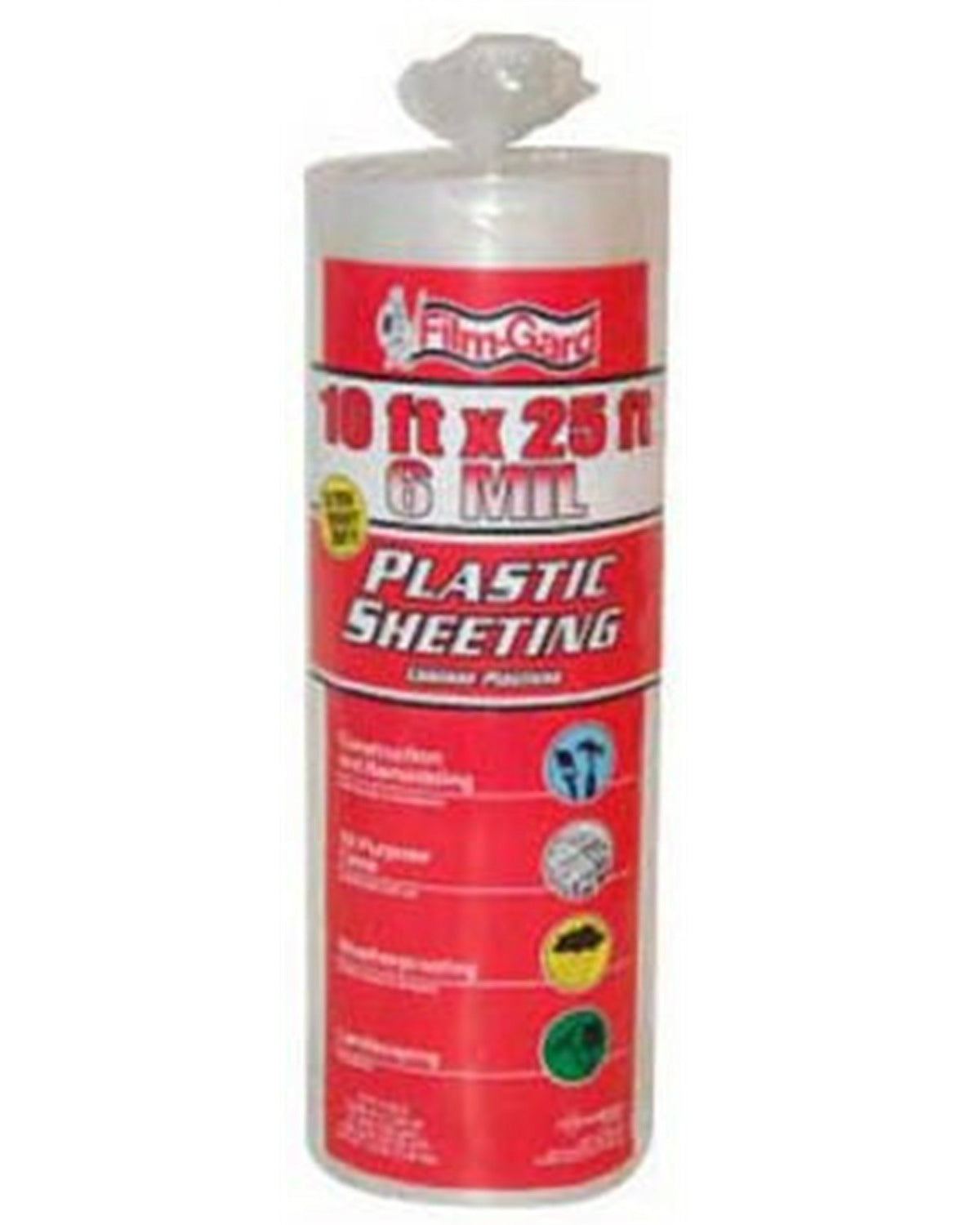 Film-Gard 626196 Polyethylene Consumer Sheeting, MH776, 10' x 25', 6 Mil, Clear