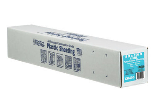 Film-Gard® 625904 Polyethylene Construction Sheeting, 8' x 100', 4 Mil, Clear