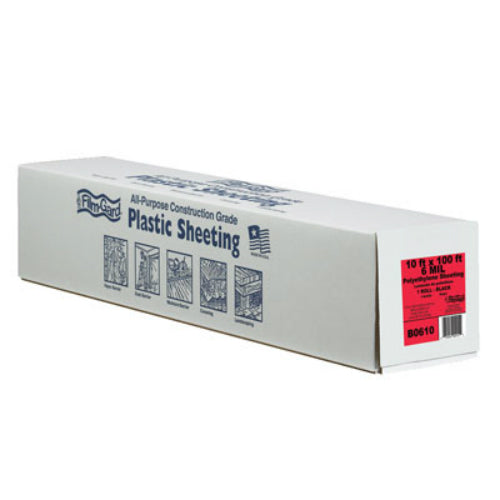 Film-Gard® 626031 Plastic Construction Sheeting, 10' x 100', 6 Mil, Black