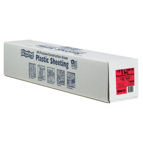 Film-Gard® 626040 Polyethylene Construction Sheeting, 12' x 100', 6 Mil, Black