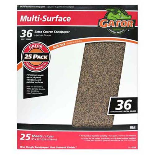 Gator 4214 Multi-Purpose Sanding Sheet, 36 Grit, 9" x 11"