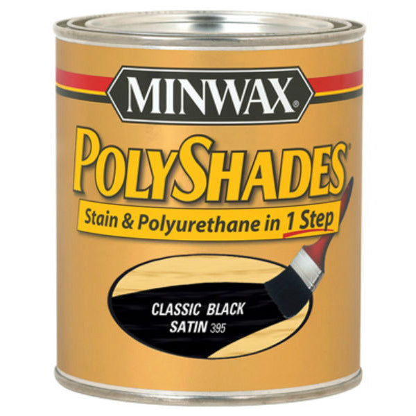 Minwax® 61395 PolyShades® Stain & Polyurethane Satin Finish, Classic Black, 1 Qt