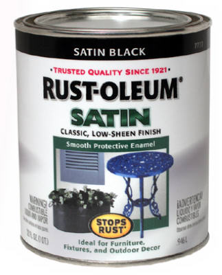 Rust-Oleum® Stops Rust® Satin Enamel Preventative Brush On Paint, 1 Qt, Black