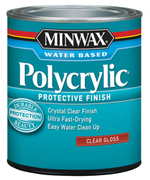 Minwax® 65555 Water Based® Polycrylic Protective Finish, 1 Qt, Clear Gloss
