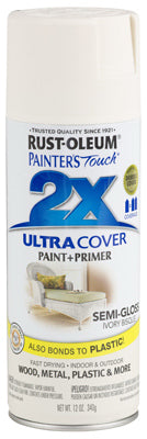 Rust-Oleum® Painters® Touch 2x Spray Paint, 12 Oz, Semi-Gloss Ivory Bisque