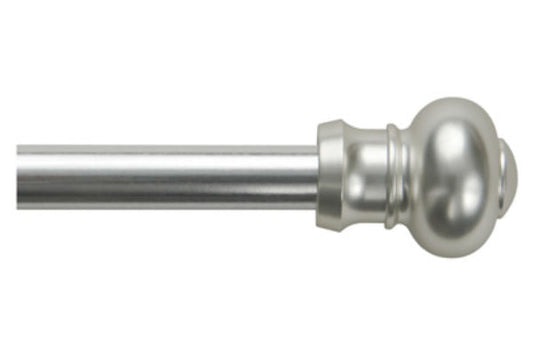 Kenney™ KN361-19 Ashby Cafe Curtain Rod, Satin Silver, 48" - 84"