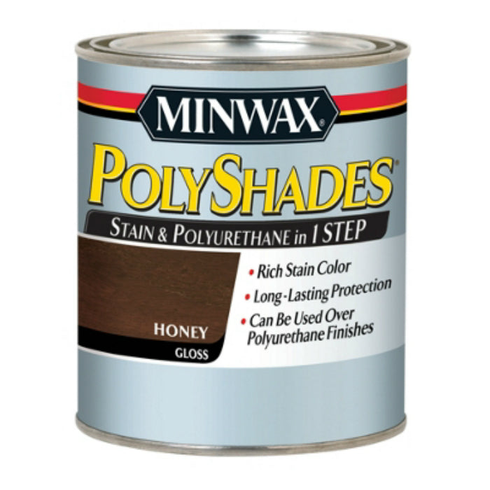 Minwax® 614960444 PolyShades® Stain & Polyurethane in 1 Step, Gloss, Honey, 1 Qt
