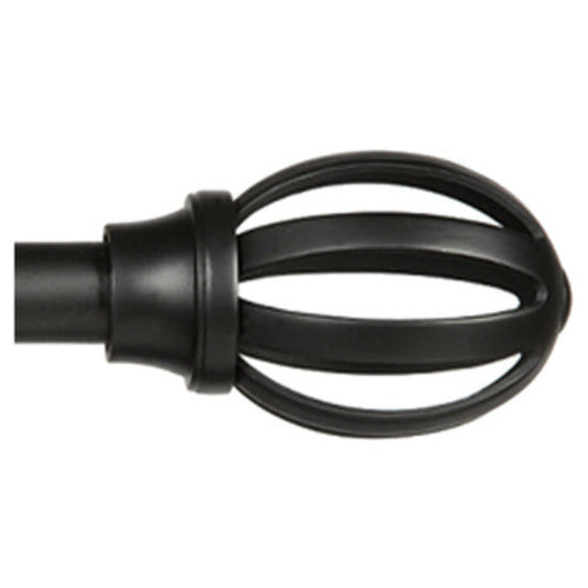 Kenney® KN75240 Fast Fit Decorative Curtain Rod Set, Black, 36-66"