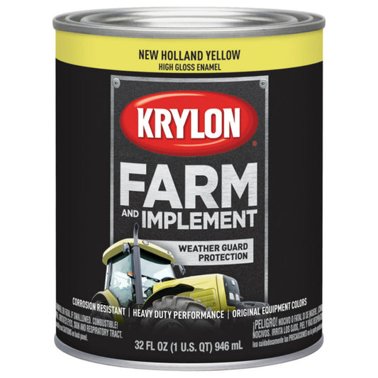 Krylon K02032000 Farm & Implement Paint, New Holland Yellow, 1 Quart