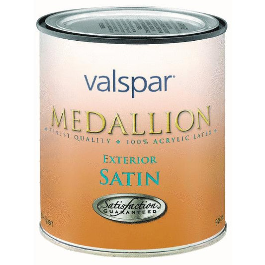 Valspar 027.0004100.005 Medallion Exterior Stain House & Trim Latex Paint, 1 Qt, White