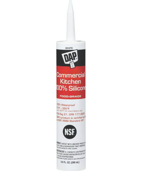 Dap 08656 Commercial Kitchen 100% Silicone Sealant, White, 9.8 Oz