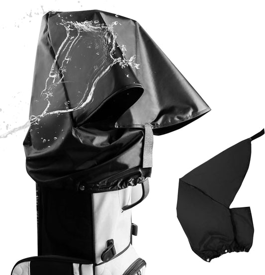 FINGER TEN Golf Bag Rain Hood Cover Pack, Black Rain Cape Umbrella for Golf Cart Bags, Fit Almost All Golfbags