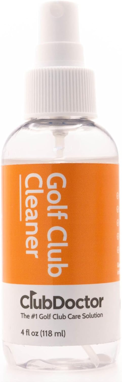 Club Doctor - Club Cleaning Solution - Golf Club Cleaner Spray - Removes Dirt from Grooves - Increase Spin and Improve Ball Flight - Clips onto Bag for Convenience - 4 oz