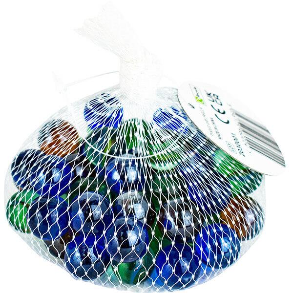 Children's Bag of 40 Small Classic Marbles In Assorted Designs