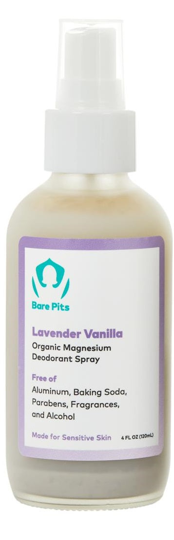 Bare Pits Vegan Aluminum & Baking Soda FREE Magnesium Deodorant Spray