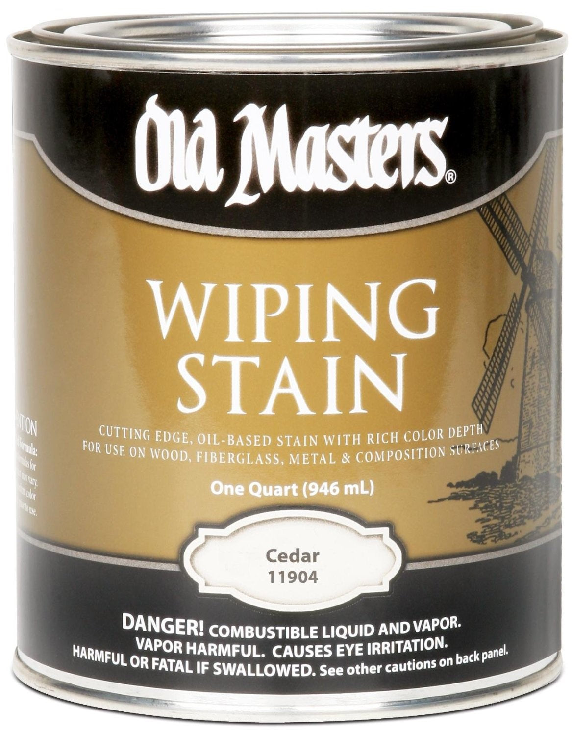 Old Masters 11904 Oil Based Wiping Stain, Cedar, 1 Quart