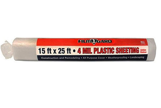 Film-Gard® 1141015 Plastic Sheeting, 15' x 25', 4 Mil, Clear