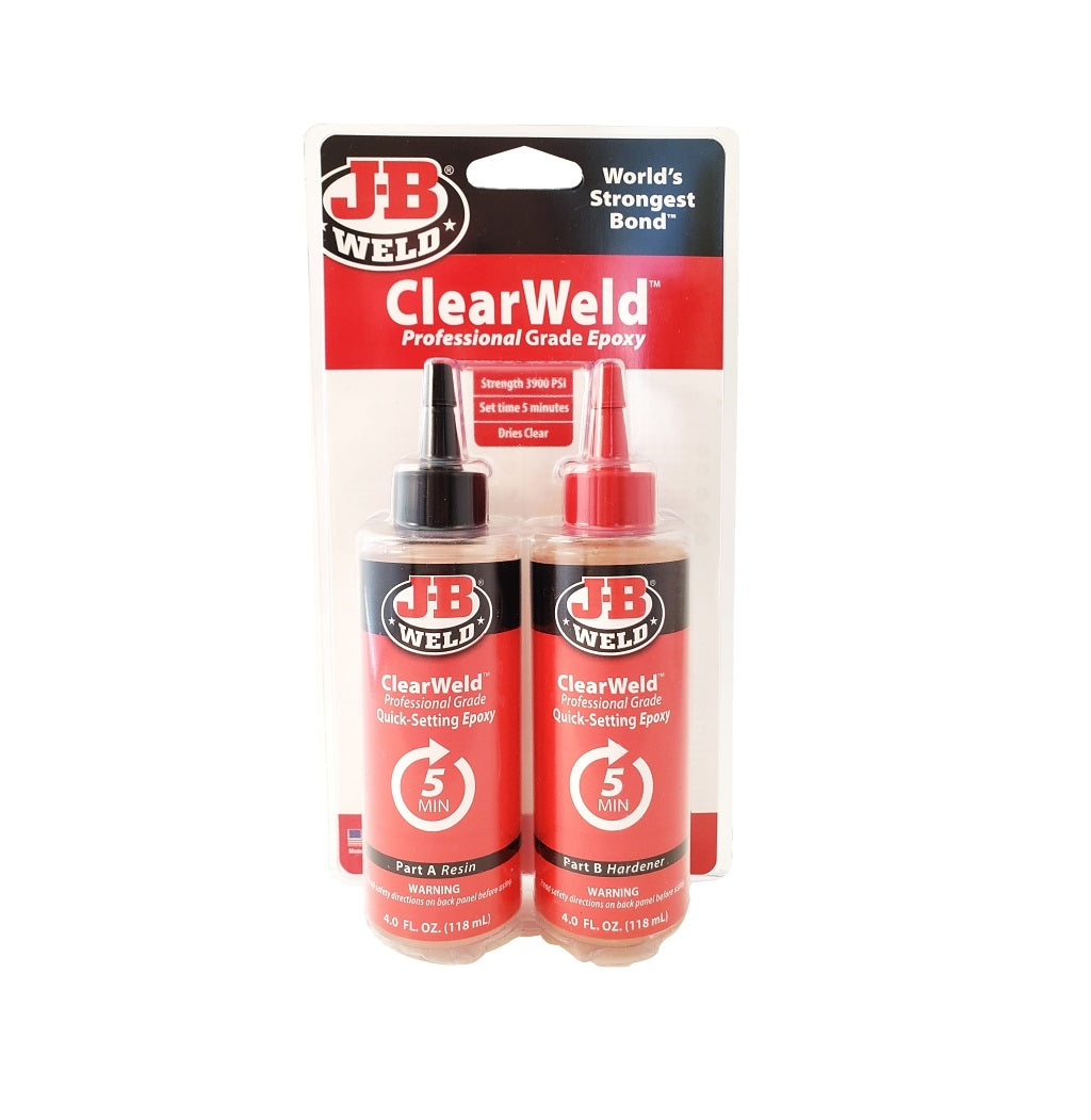 J-B Weld 50240H ClearWeld Professional Grade Epoxy, Clear, 8 Ounce