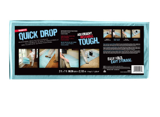 Trimaco 90027 Quick Drop Folding Dropcloth, 2 Feet x 7 Feet
