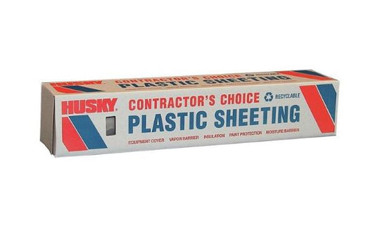 Husky CF0620-50C Plastic Sheeting, 20&#039; x 50&#039;, Clear
