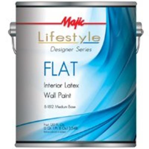 Majic 8-1812-1 Interior Latex Flat Wall Paint, Medium Base