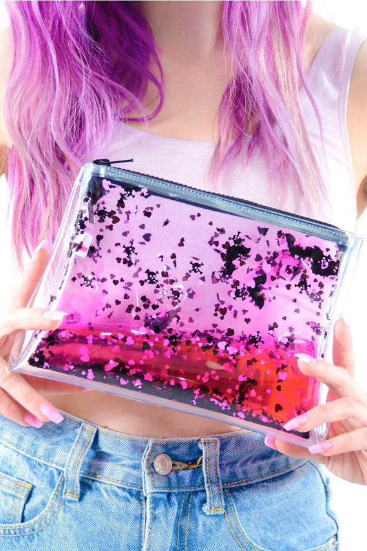 Liquid Glitter Make Up Bag [Nocturnal Hearts]