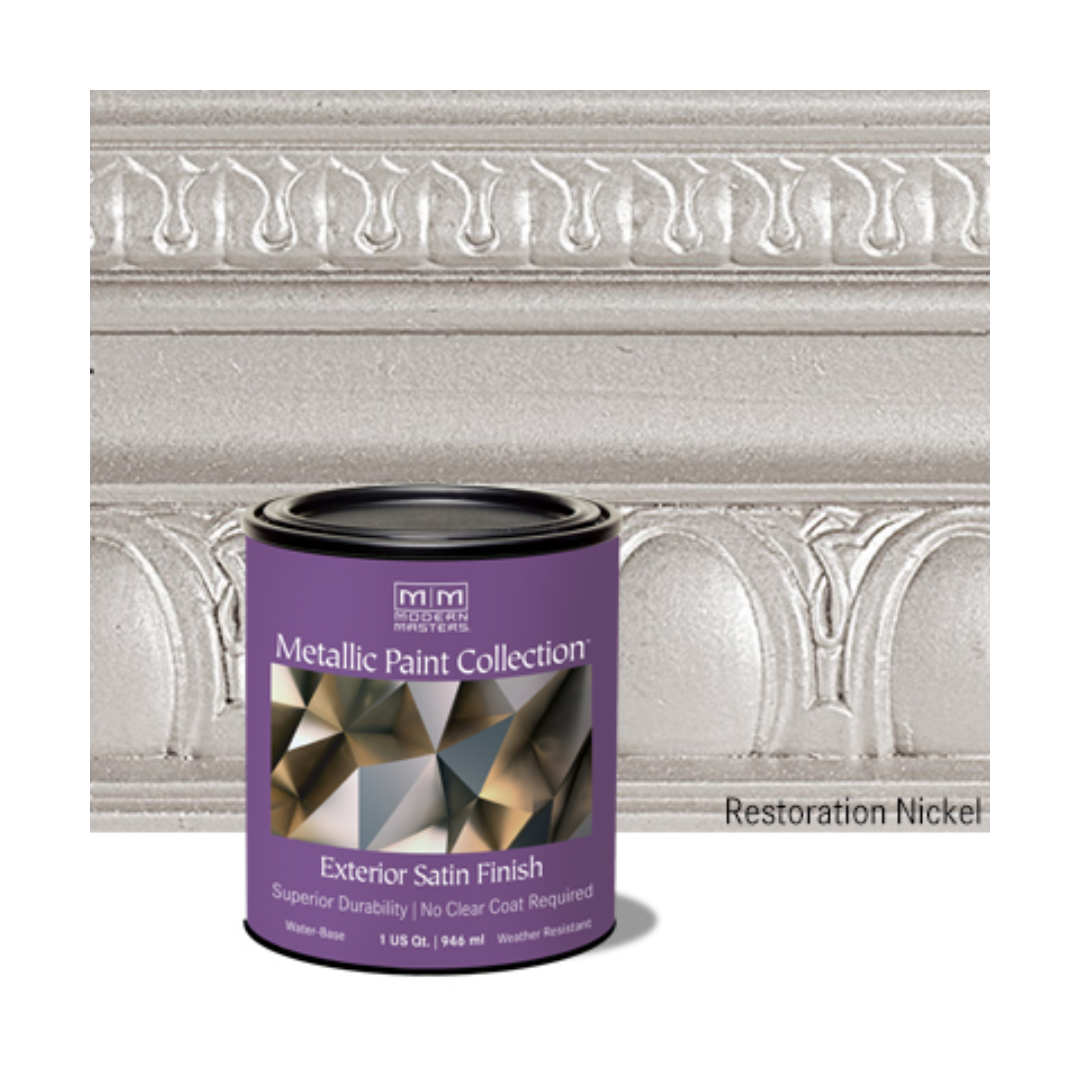 Modern Masters Exterior Metallic Paint Satin Finish Quart Restoration Nickel 337160