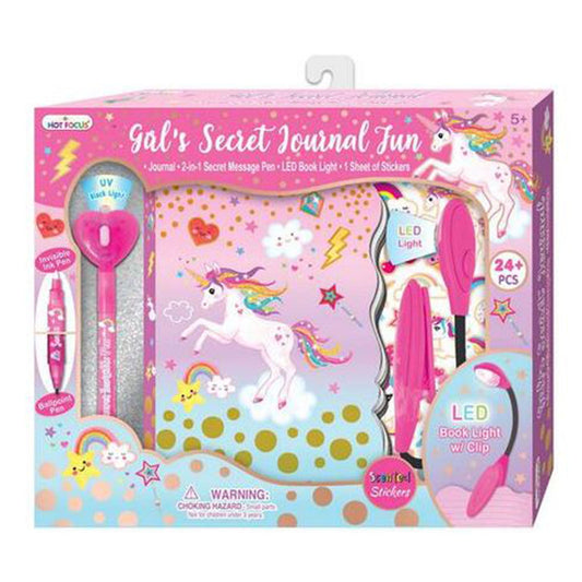 Hot Focus Unicorn Girl's Secret Journal Fun Set
